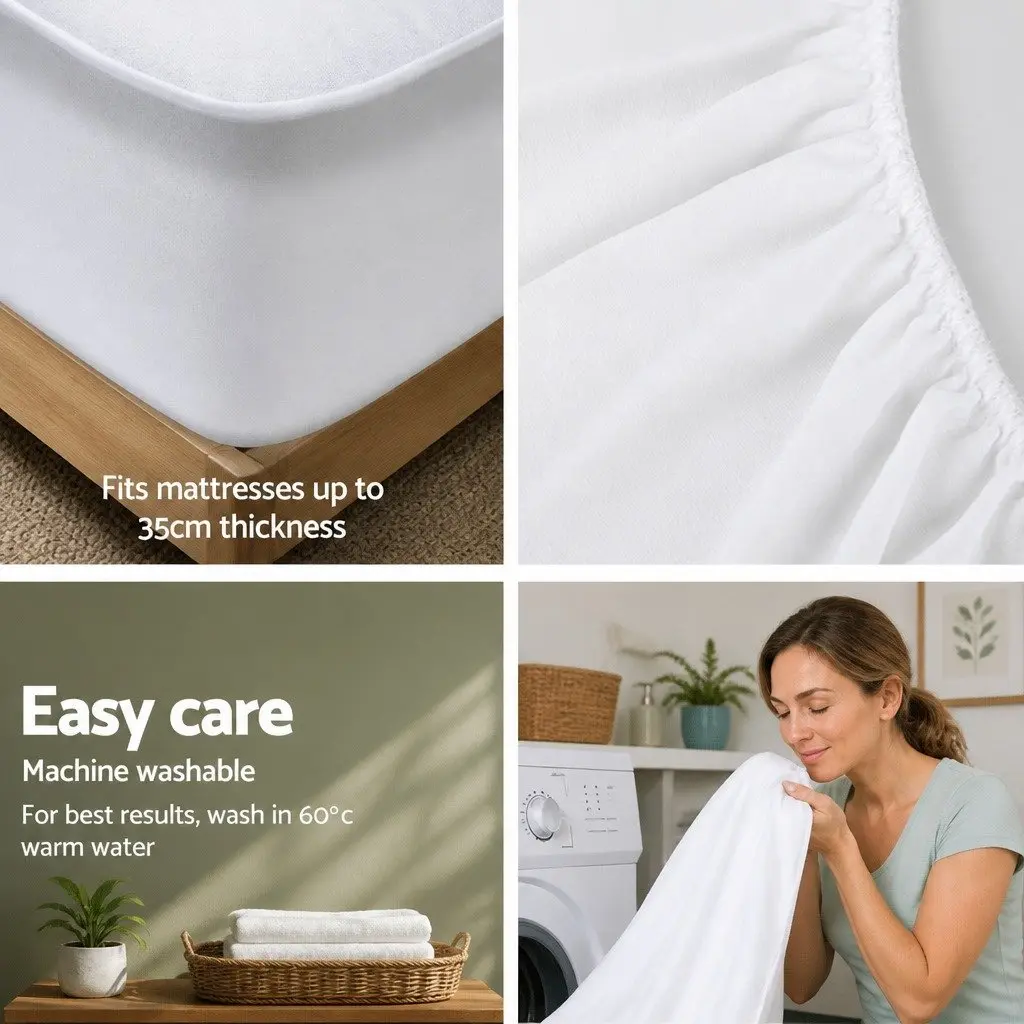 Bamboo Fabric Waterproof Mattress Protector for King Size