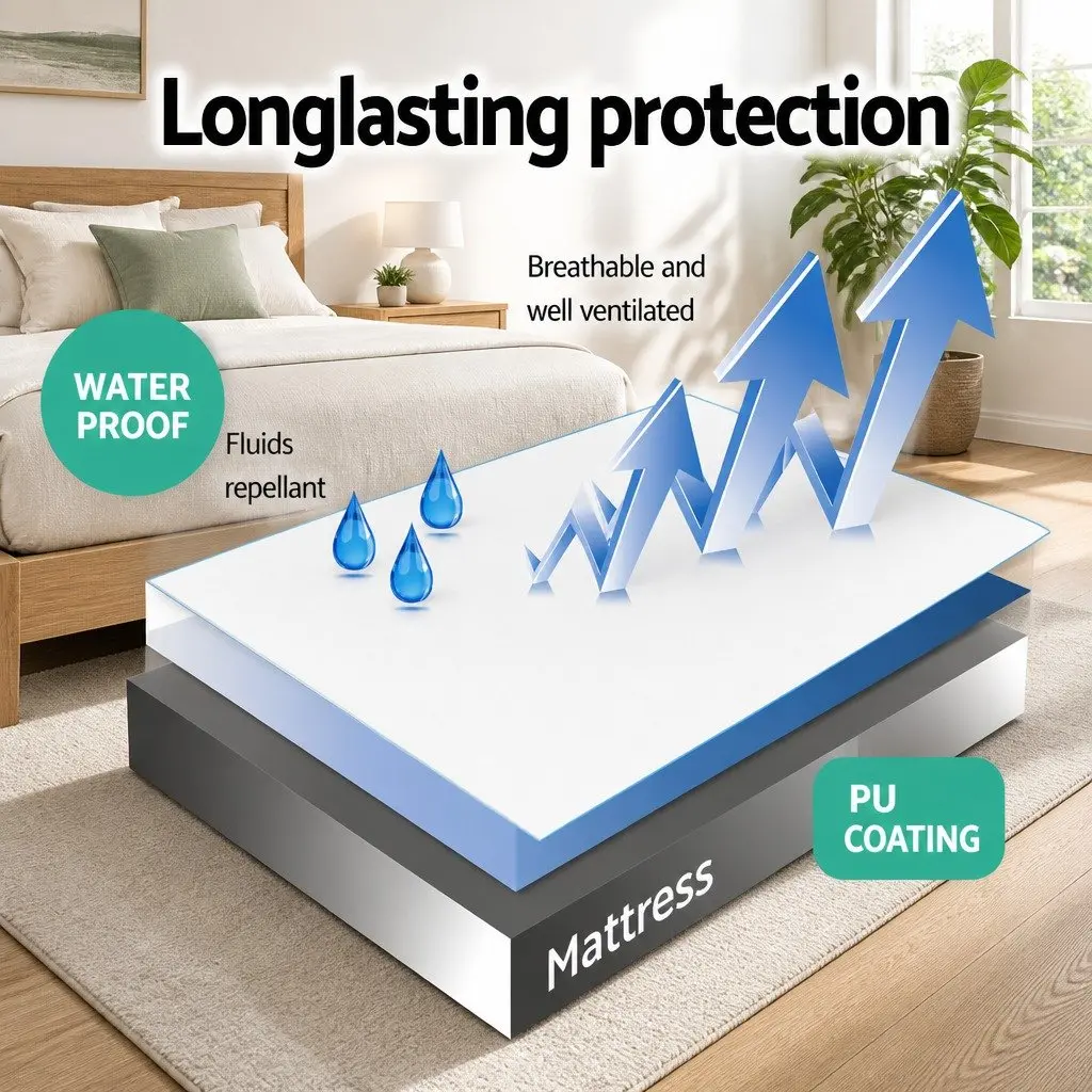 Bamboo Fabric Waterproof Mattress Protector for King Size