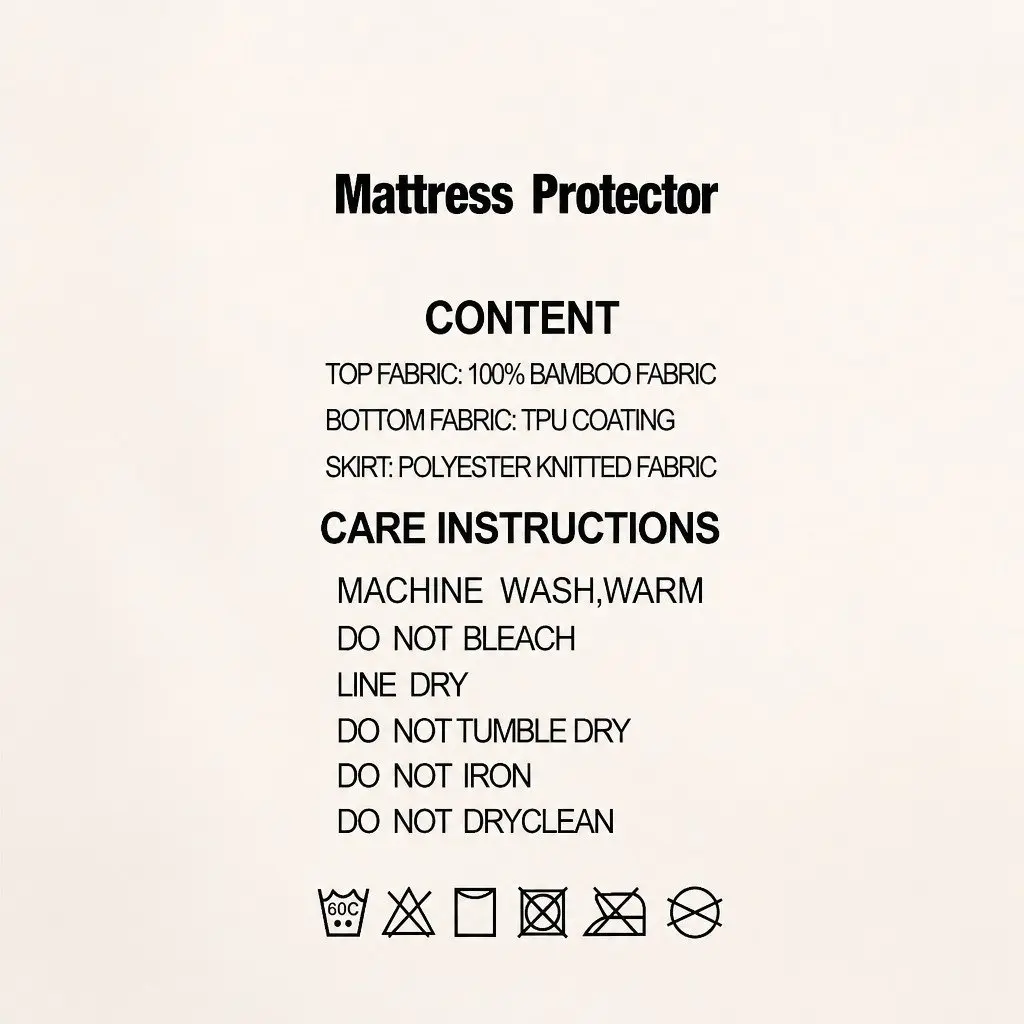 Queen Mattress Protector Bamboo Fabric Water-Resistant Dust Mite Bacteria Guard