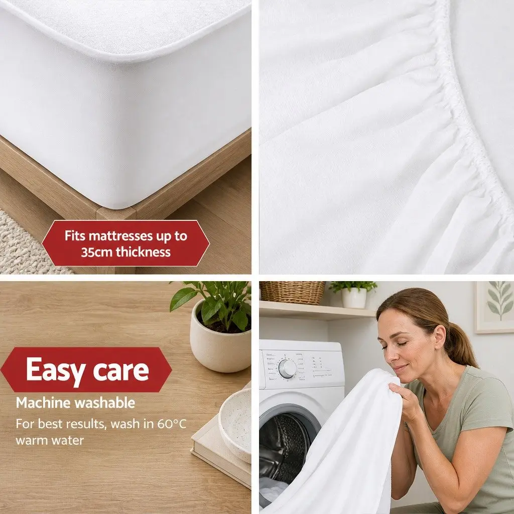 Waterproof Bamboo Fabric Single Mattress Protector