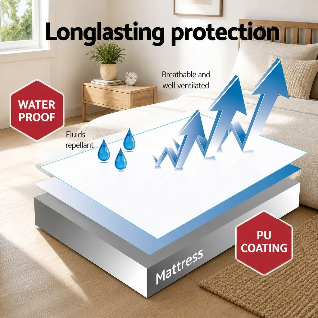 Waterproof Bamboo Fabric Single Mattress Protector