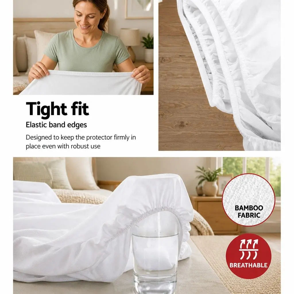 Waterproof Bamboo Fabric Single Mattress Protector