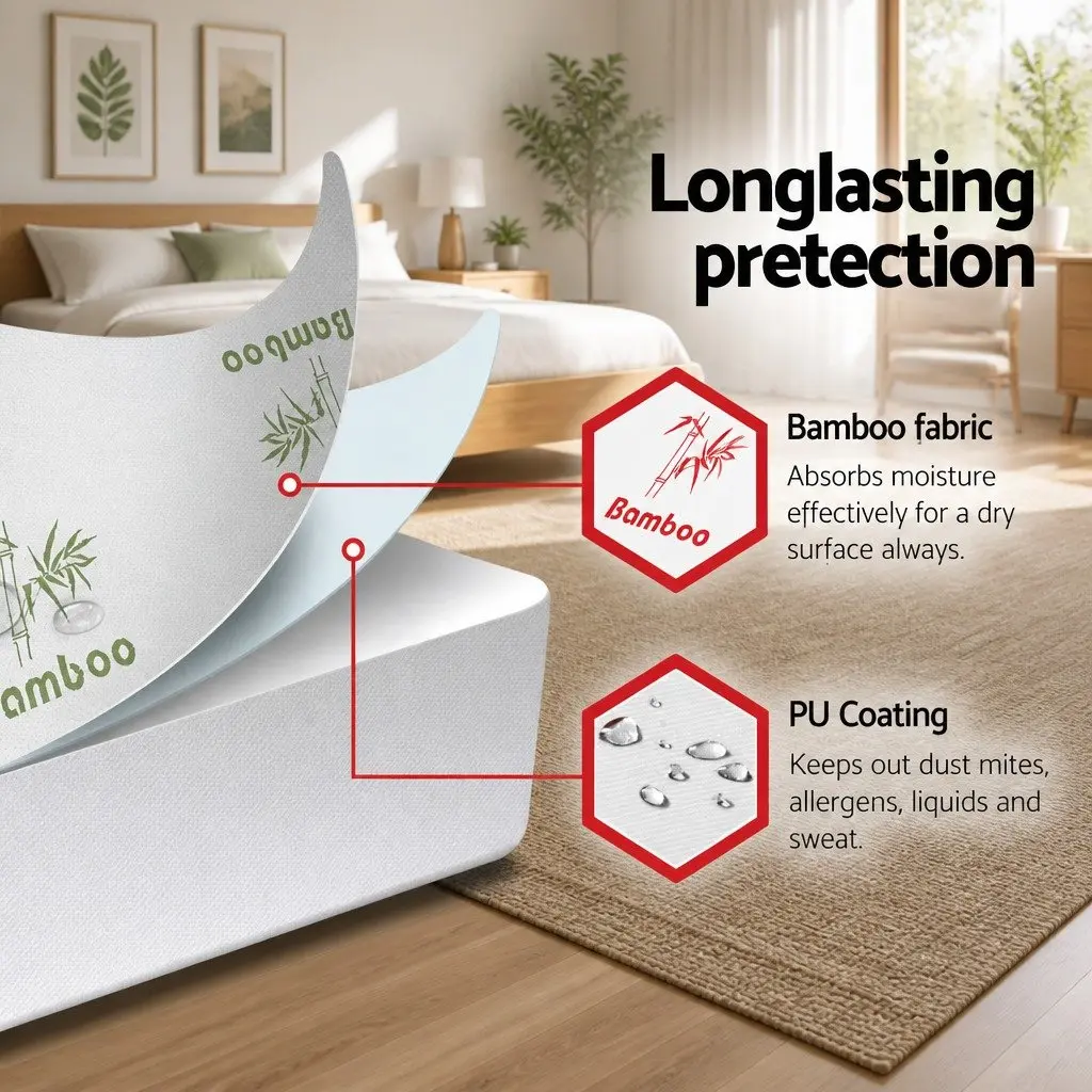 Bamboo Double Mattress Protector Waterproof