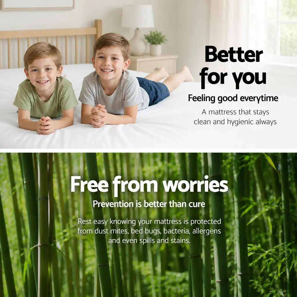 Bamboo Queen Mattress Protector with Water Resistance