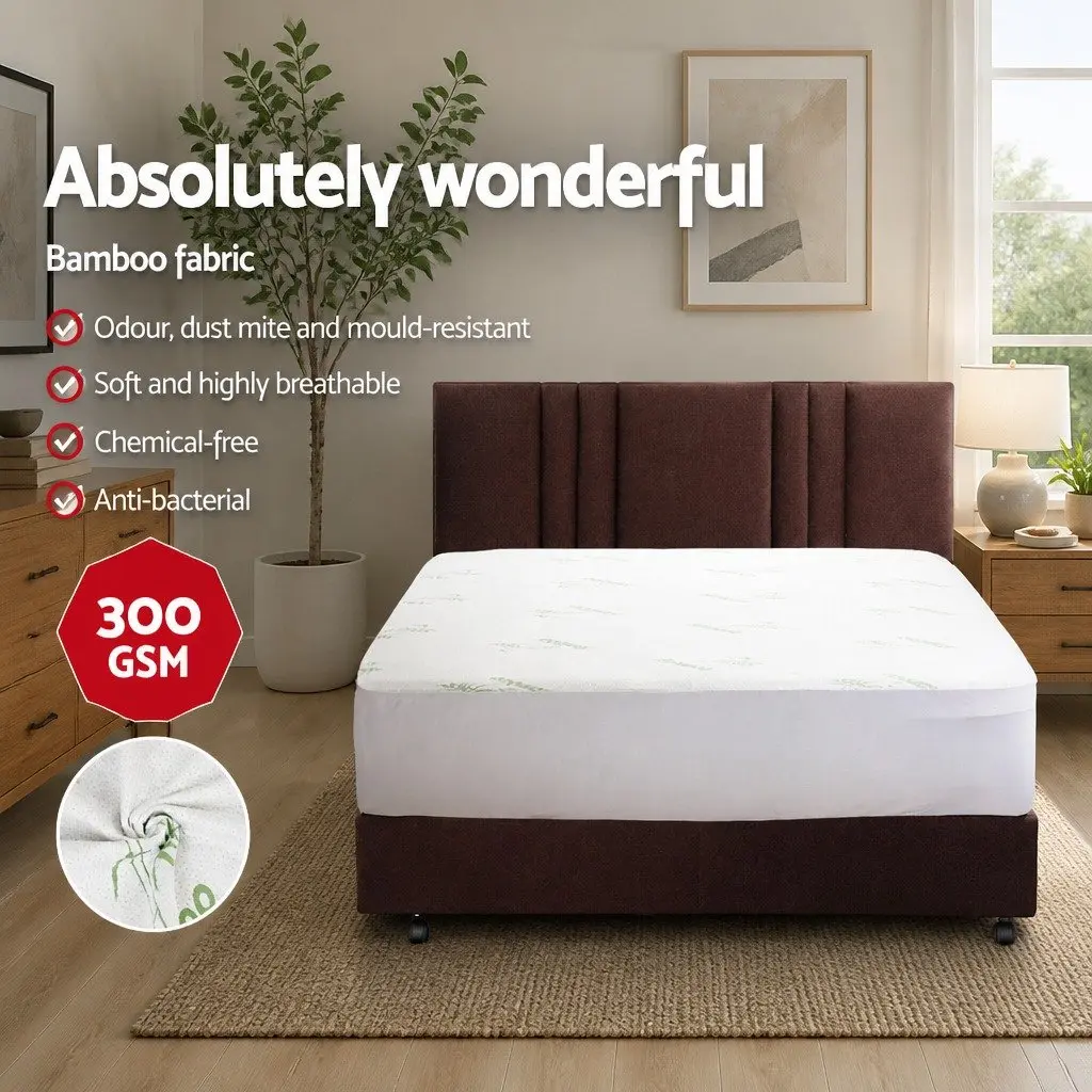 Bamboo Queen Mattress Protector with Water Resistance