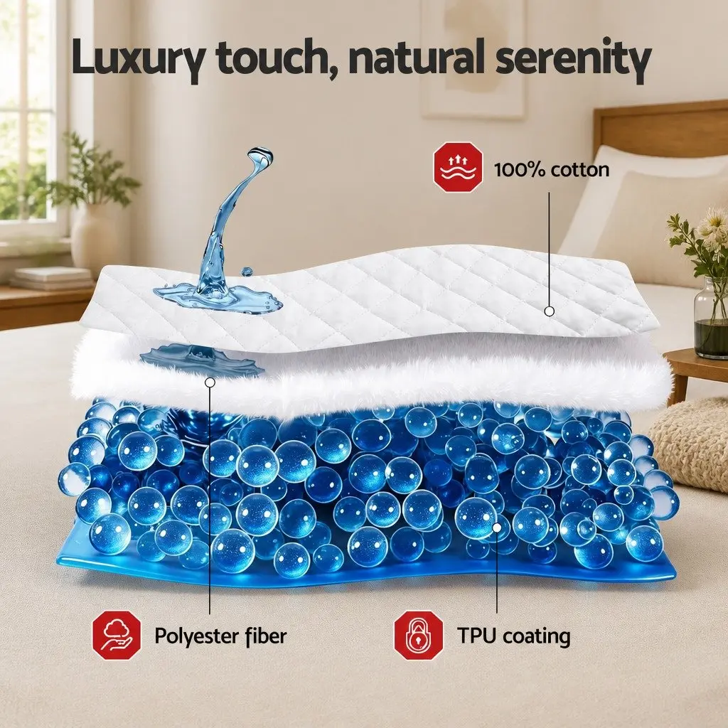 Mattress Protector Cotton Double White Quilted Waterproof Fitted Cover