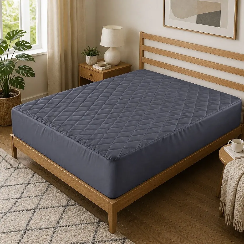 Mattress Protector Microfiber King Single Grey 360° Elastic Deep