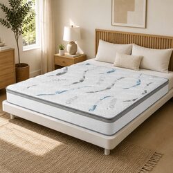 King Single Spring Mattress 25cm Pocket Coil Bed Comfort Sleep Support