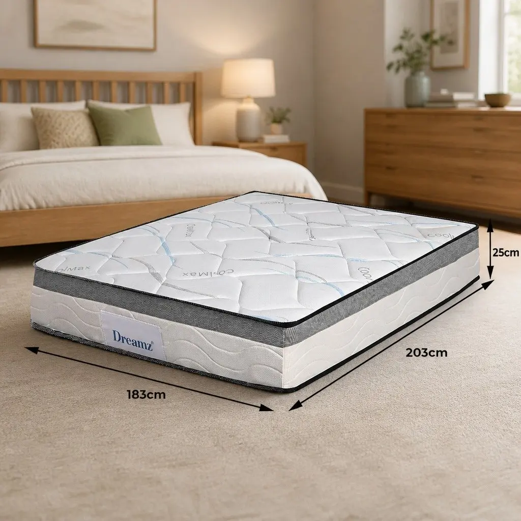 Spring Mattress King Pocket Spring 25cm White