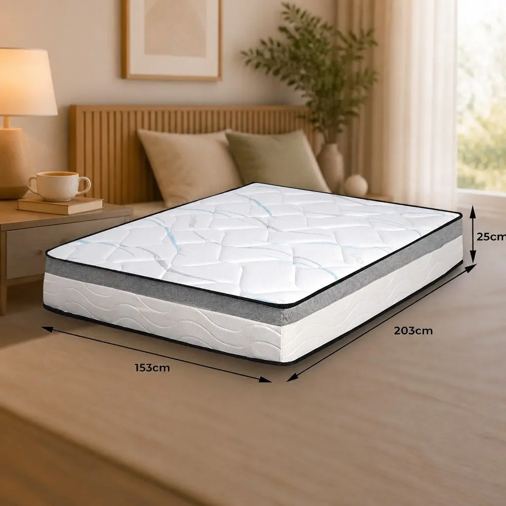 Queen Spring Mattress 25cm Pocket Coil Support