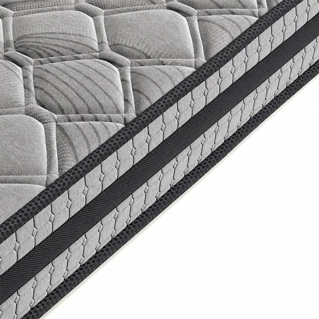 Queen Mattress Pocket Coil Medium Firm Support Breathable Grey 203cm x 153cm