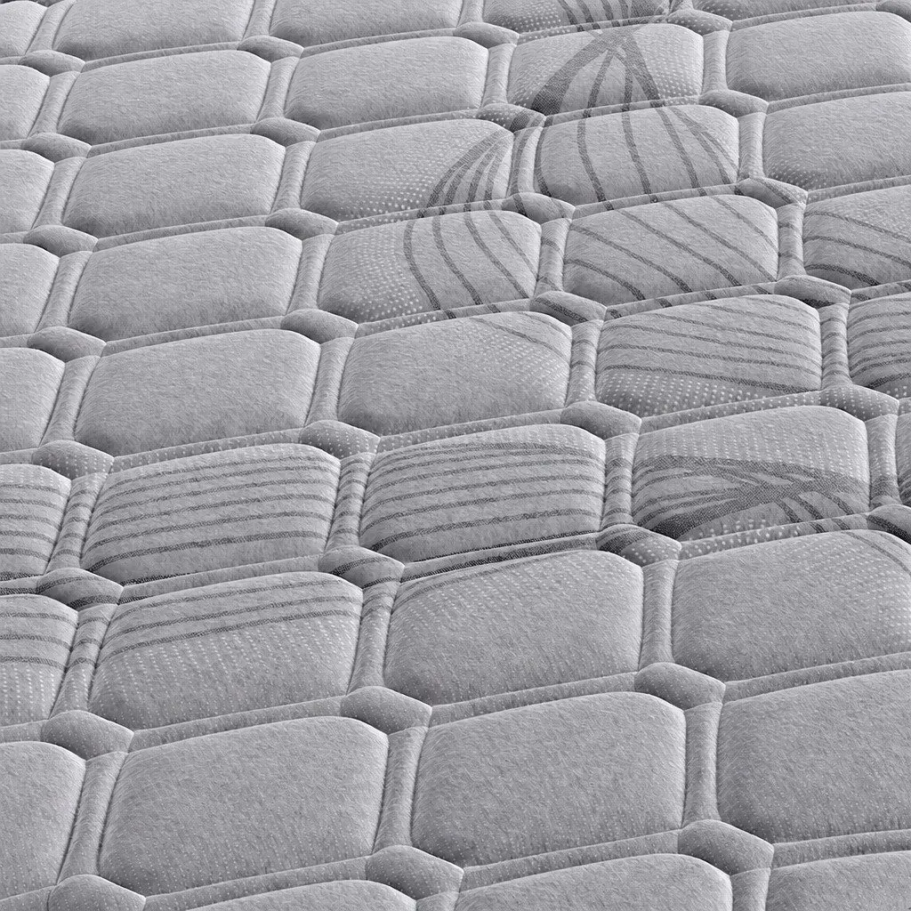 Queen Mattress Pocket Coil Medium Firm Support Breathable Grey 203cm x 153cm