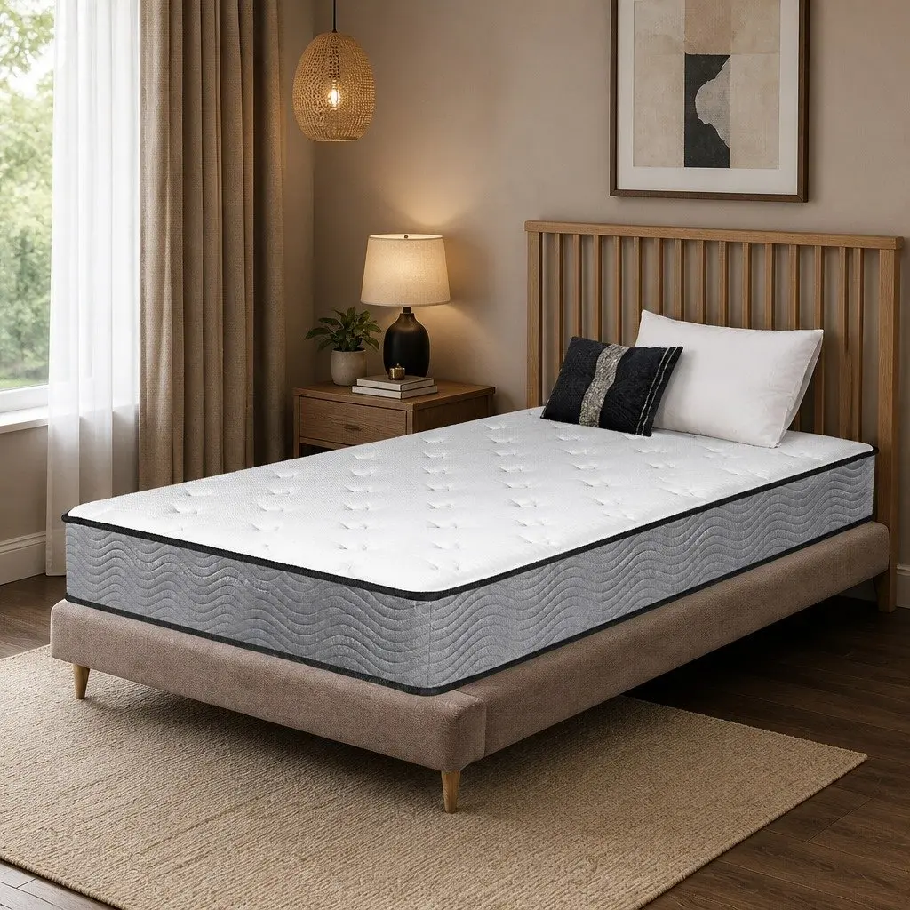 Single Pocket Spring Mattress 6-Zone Support Extra Firm Bed Top Comfort Sleep
