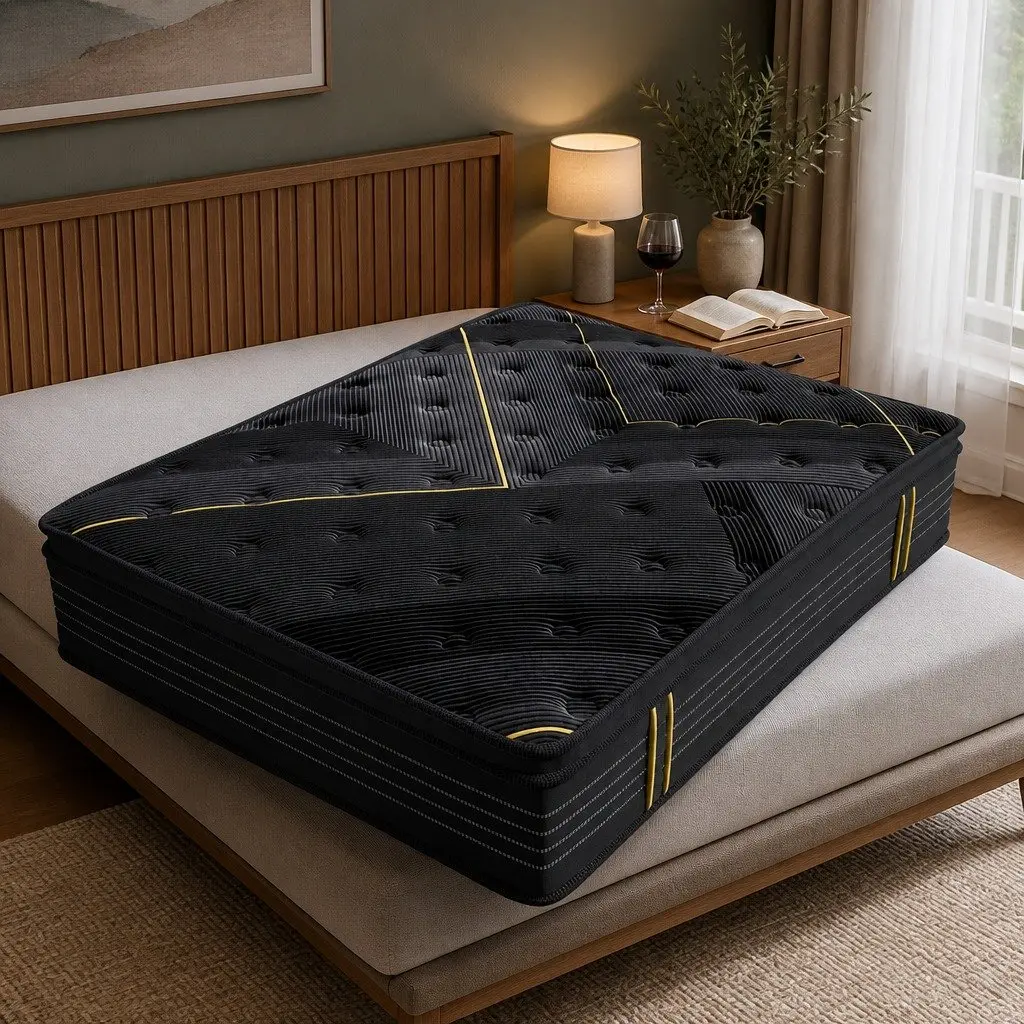 King Spring Mattress Bamboo Charcoal Pocket Coil 203cm x 183cm Black