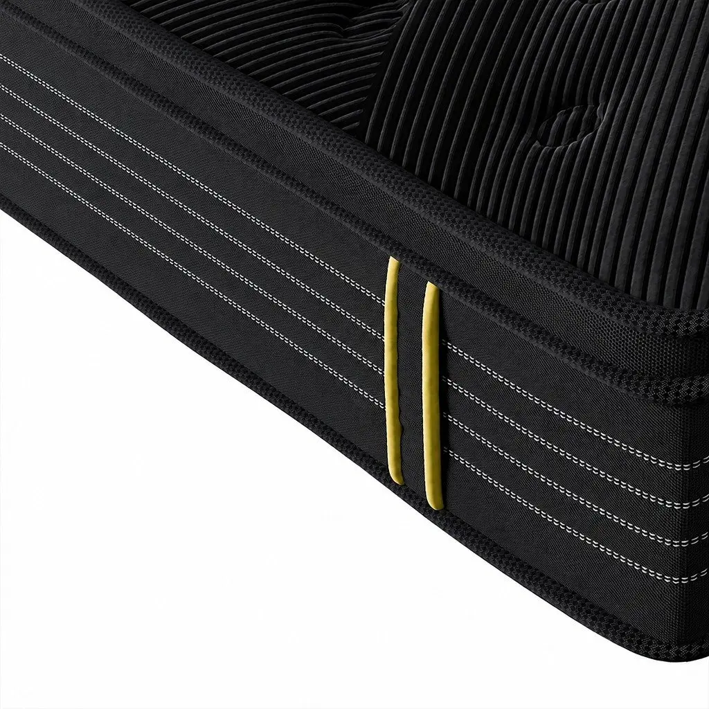 King Single Mattress Bamboo Charcoal Pocket Spring 203cm x 106cm Black