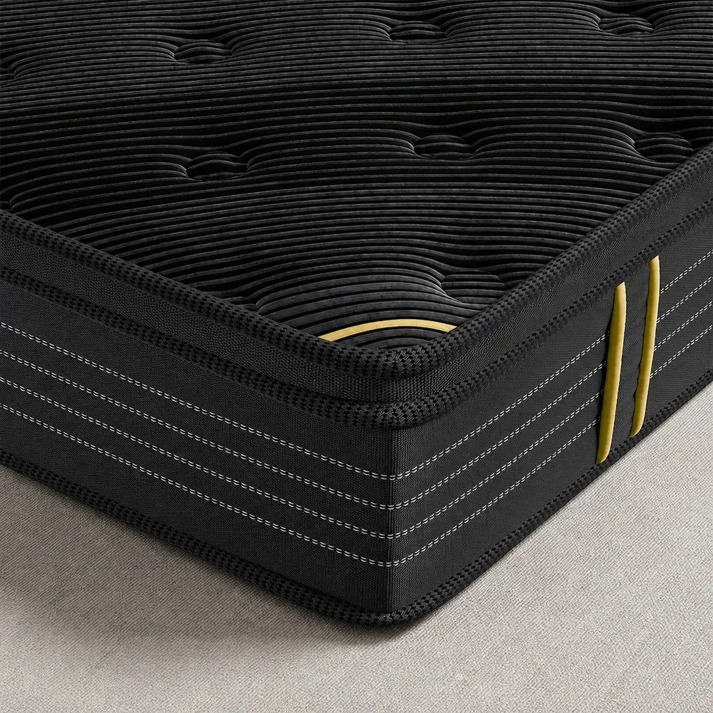 King Single Mattress Bamboo Charcoal Pocket Spring 203cm x 106cm Black