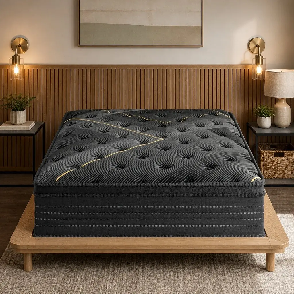 King Single Mattress Bamboo Charcoal Pocket Spring 203cm x 106cm Black