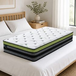 King Single Cooling Mattress Pocket Spring 7-Zone Medium-Firm Support Bed