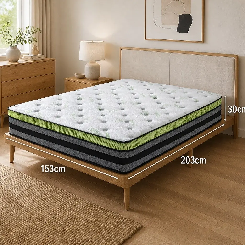 Queen Pocket Spring Mattress with Cooling Gel Memory Foam