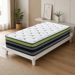 Single Pocket Spring Mattress Cooling Gel Memory Foam Medium-Firm Support