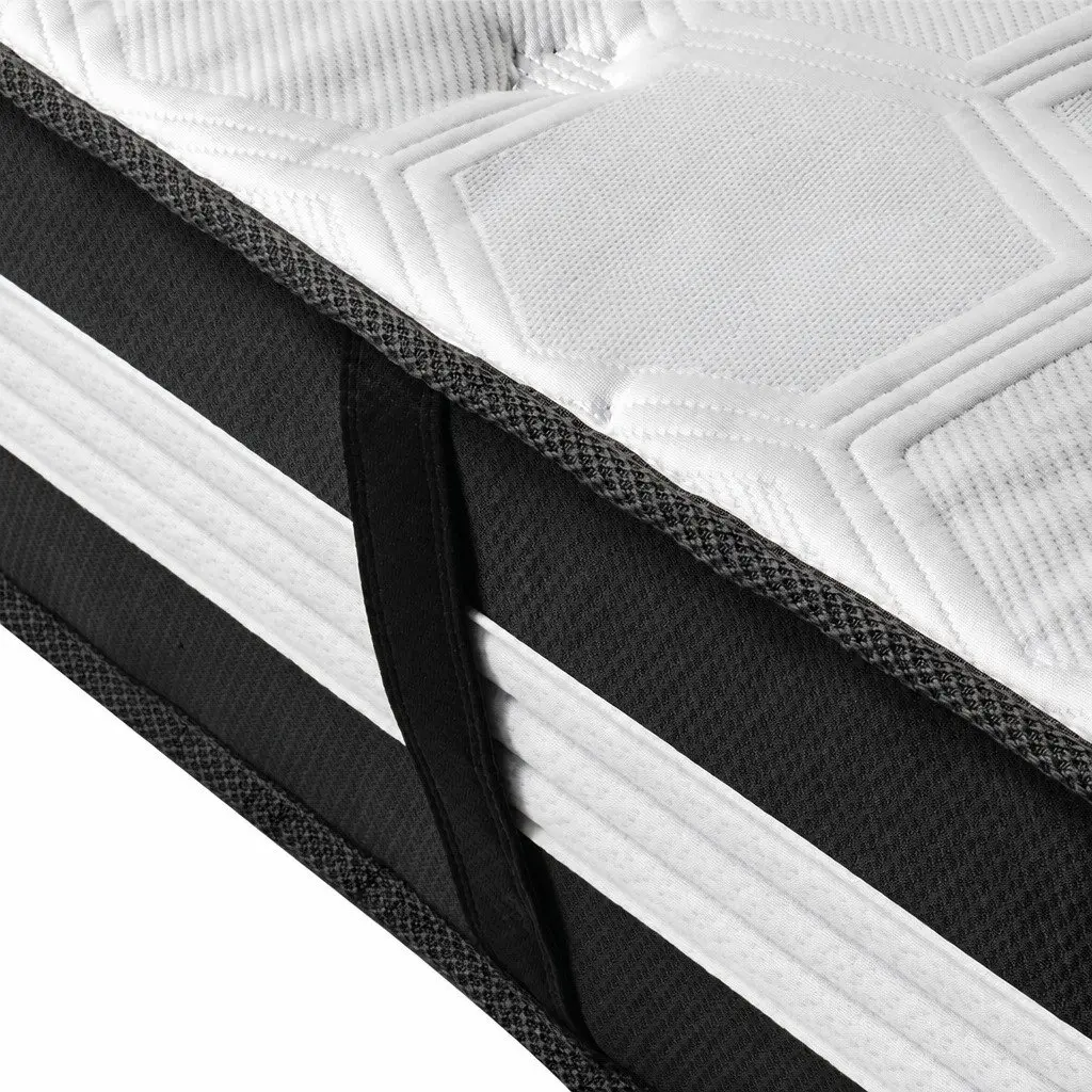 Pocket Spring Mattress Cool Gel Memory Foam 25cm King Single Medium Firm Black or White