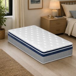 King Single Spring Mattress Pillow Top 32cm Pocket Coil Bed Support System