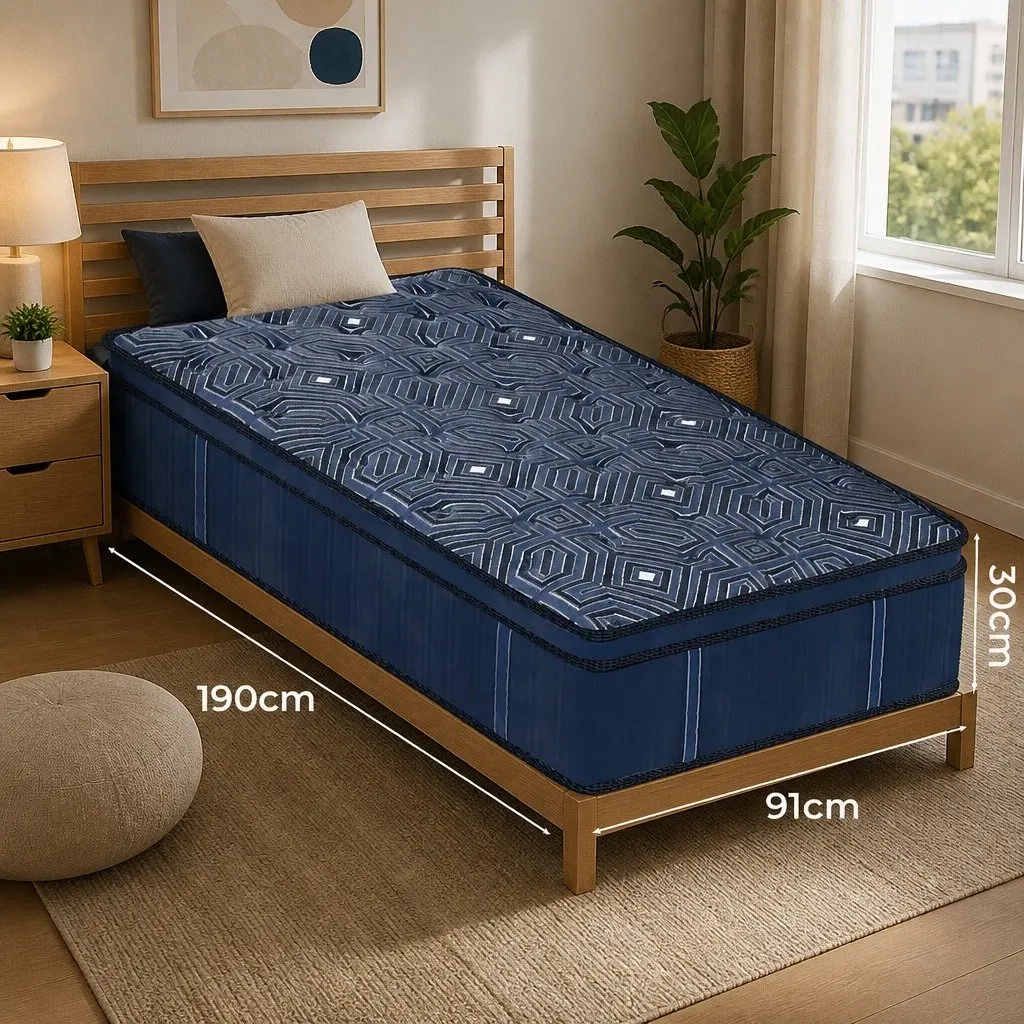 Euro Top Single Spring Mattress with 7-Zone Pocket Coils