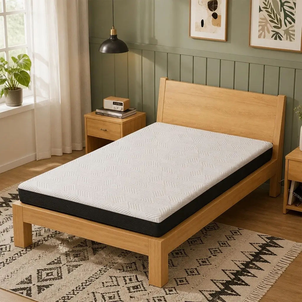 Single Mattress Gel Memory Foam 15cm Medium Firm White