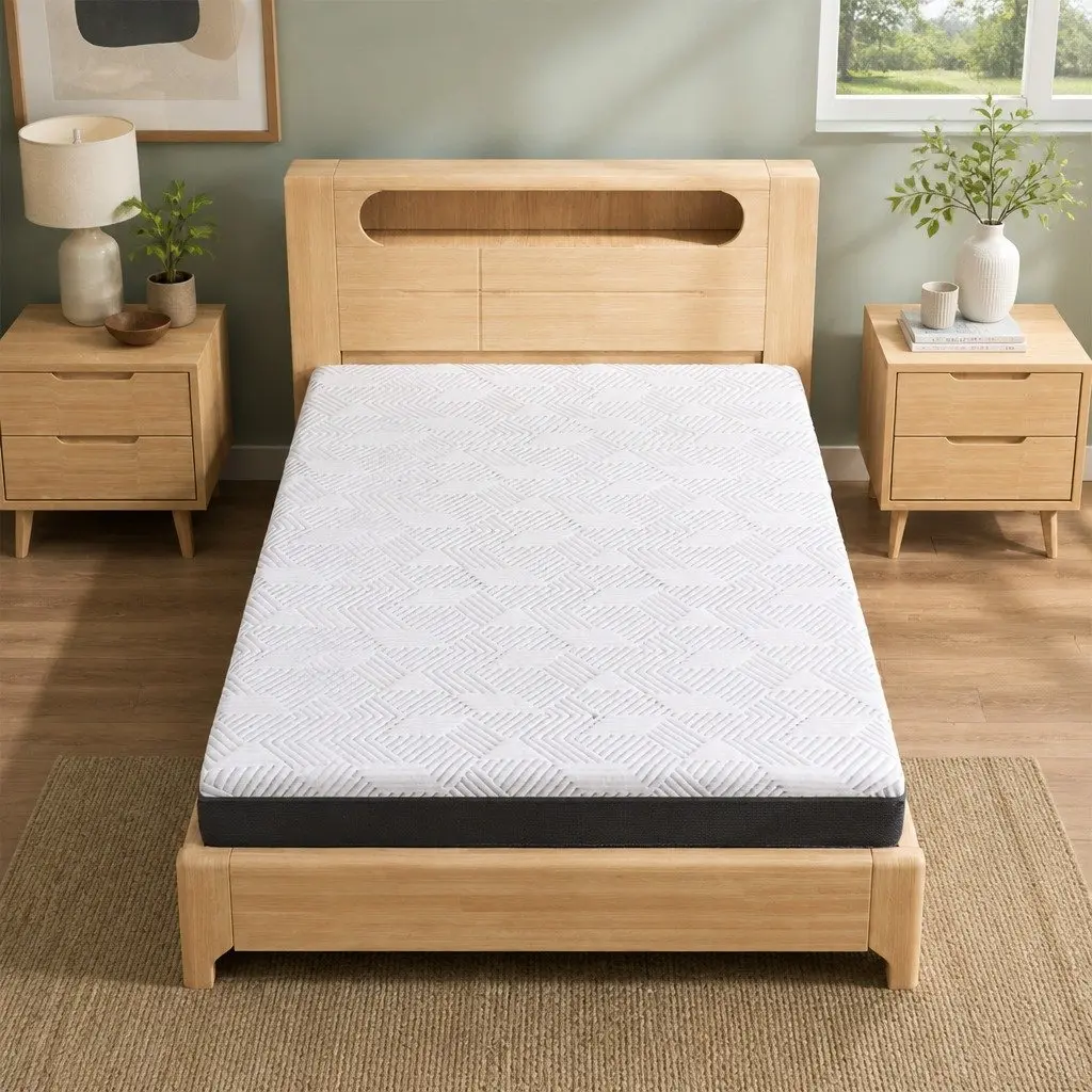 Single Mattress Gel Memory Foam 15cm Medium Firm White
