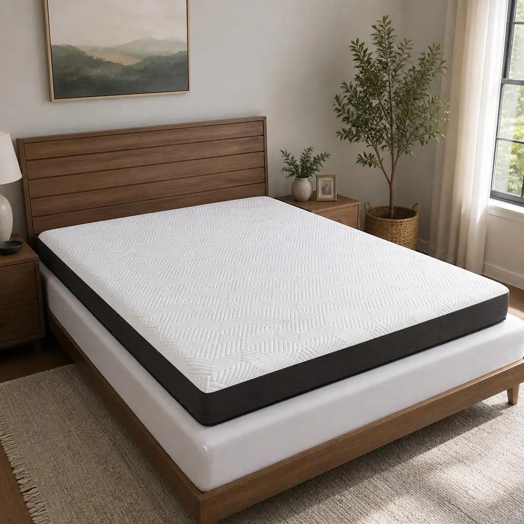 Queen Gel Memory Foam Mattress Pad Breathable Cooling Hypoallergenic Sleep