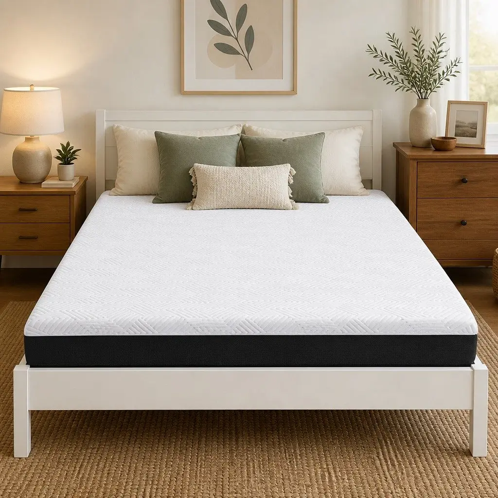 Queen Gel Memory Foam Mattress Pad Breathable Cooling Hypoallergenic Sleep