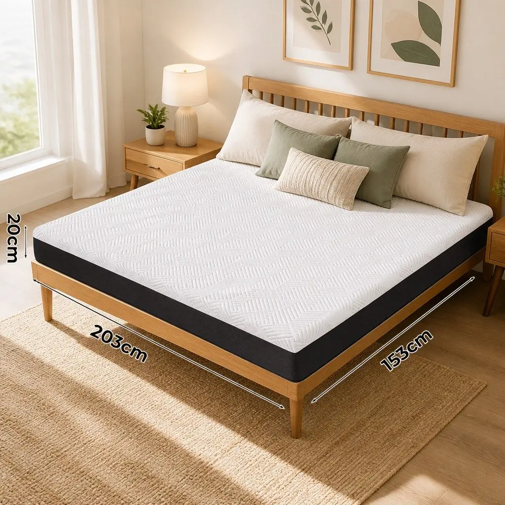 Queen Gel Memory Foam Mattress Pad Breathable Cooling Hypoallergenic Sleep