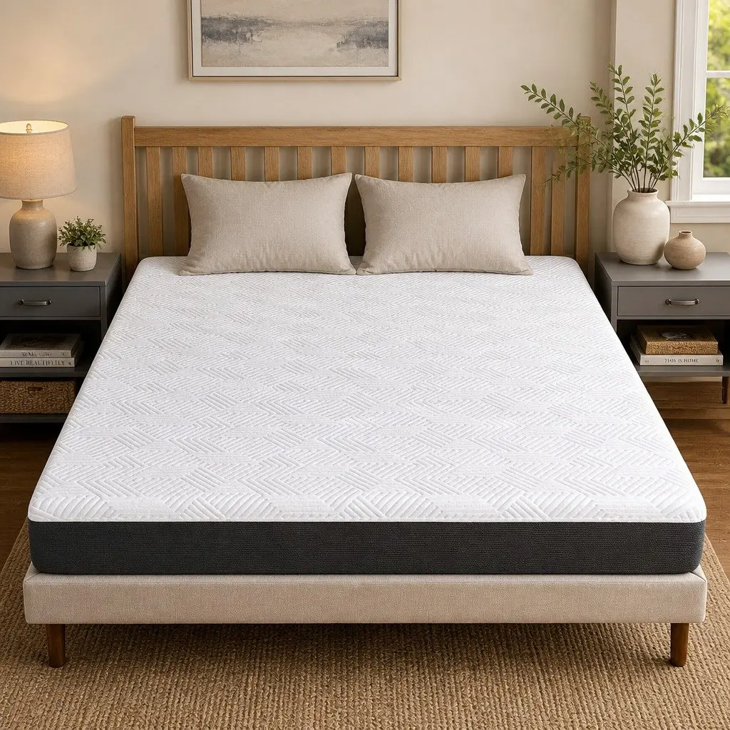 Queen Gel Memory Foam Mattress Pad Breathable Cooling Hypoallergenic Sleep