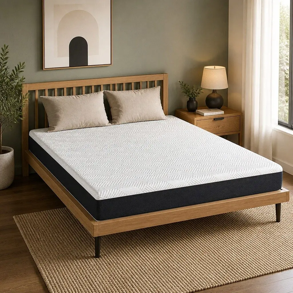 Queen Gel Memory Foam Mattress Pad Breathable Cooling Hypoallergenic Sleep