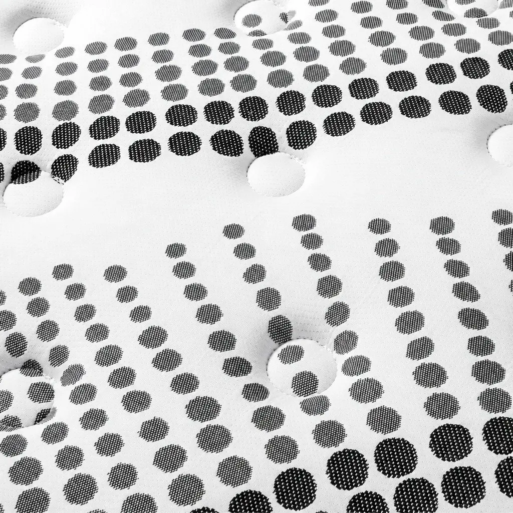 Pocket Spring Mattress Hybrid Foam King Medium Firm 32cm White Black