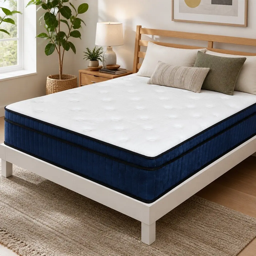 Double Mattress 7 Zone Pocket Spring Medium Firm Hybrid Foam Support Bed