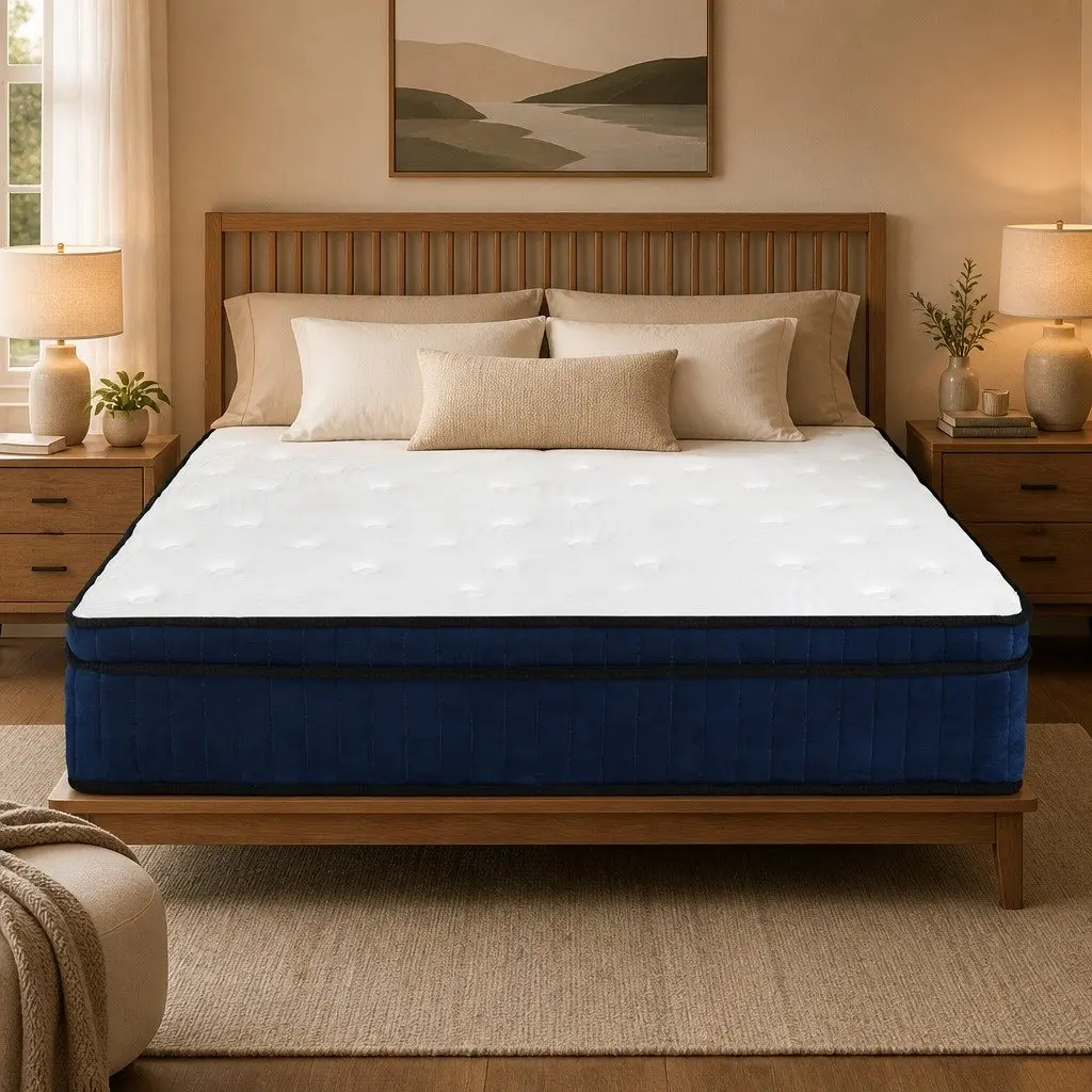 Double Mattress 7 Zone Pocket Spring Medium Firm Hybrid Foam Support Bed