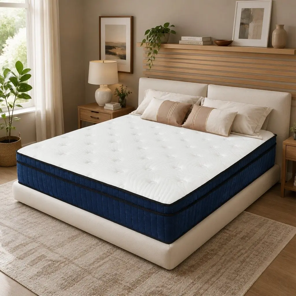 Double Mattress 7 Zone Pocket Spring Medium Firm Hybrid Foam Support Bed