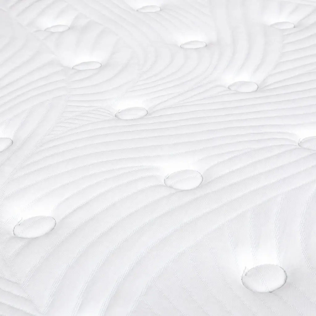 Mattress Hybrid Foam 34cm King Single 7 Zone Pocket Spring Orthopedic Support White Blue