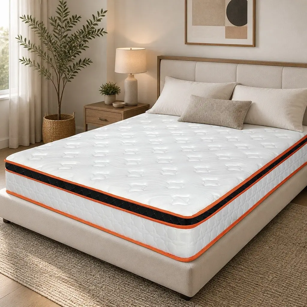7 Zone Pocket Spring Mattress Queen Medium Firm Hybrid Foam Support Orthopedic