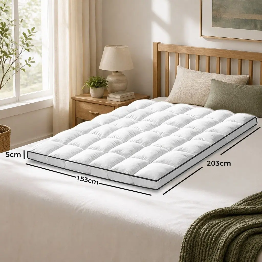 Queen Mattress Topper with 4-5cm Pillowtop Support