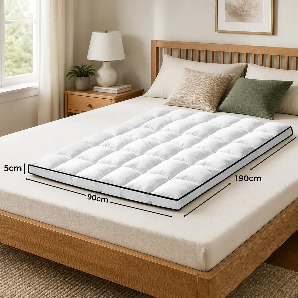 Single Bed Pillowtop Mattress Topper 4-5cm Thick