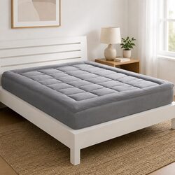 Double Bed Mattress Topper with Bamboo Charcoal Fibre