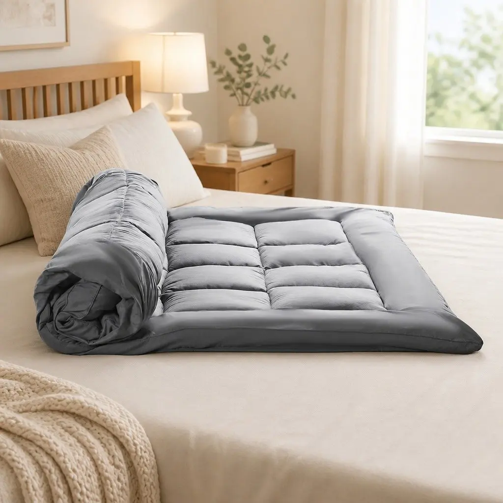 King Size Fitted Bamboo Charcoal Mattress Topper