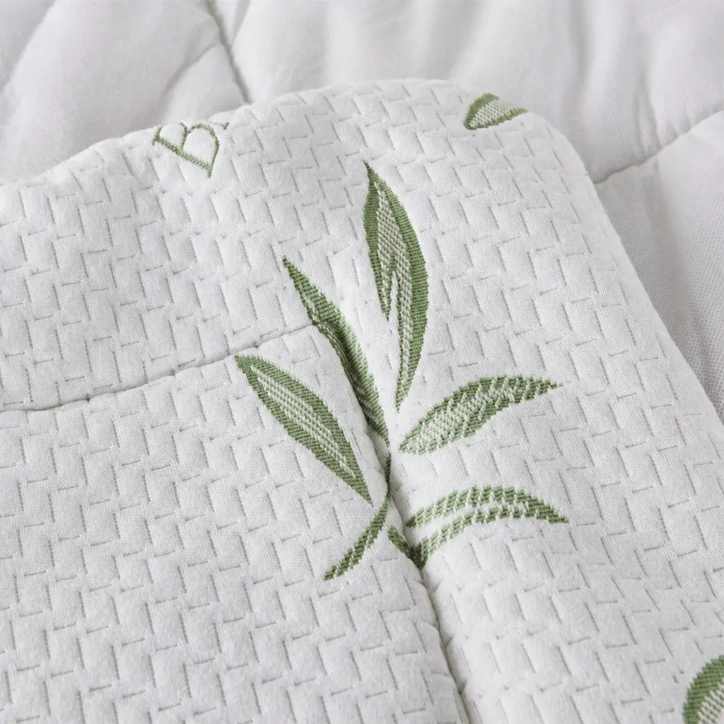 Bamboo Mattress Topper Double Fitted Cooling 190cm L x 137cm W White