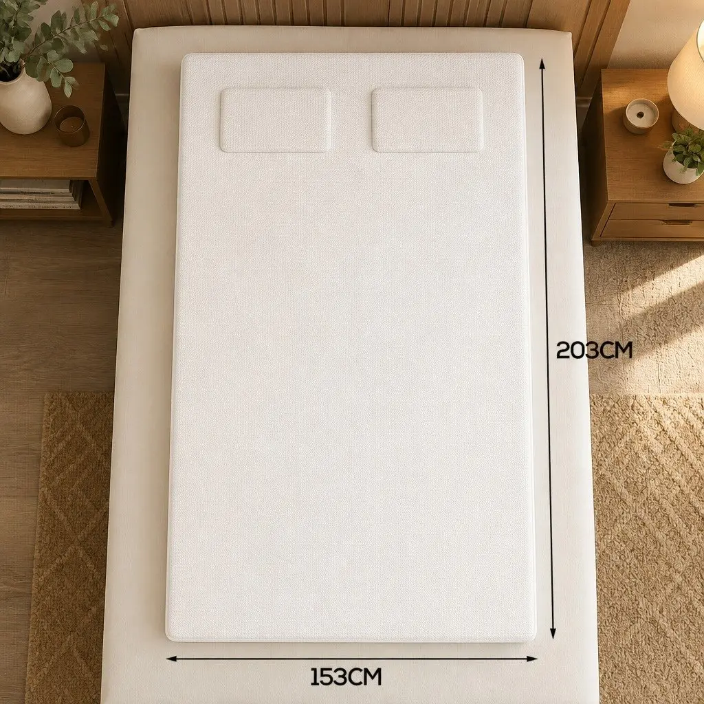 Bamboo Mattress Topper Queen Size Fitted Cooling White