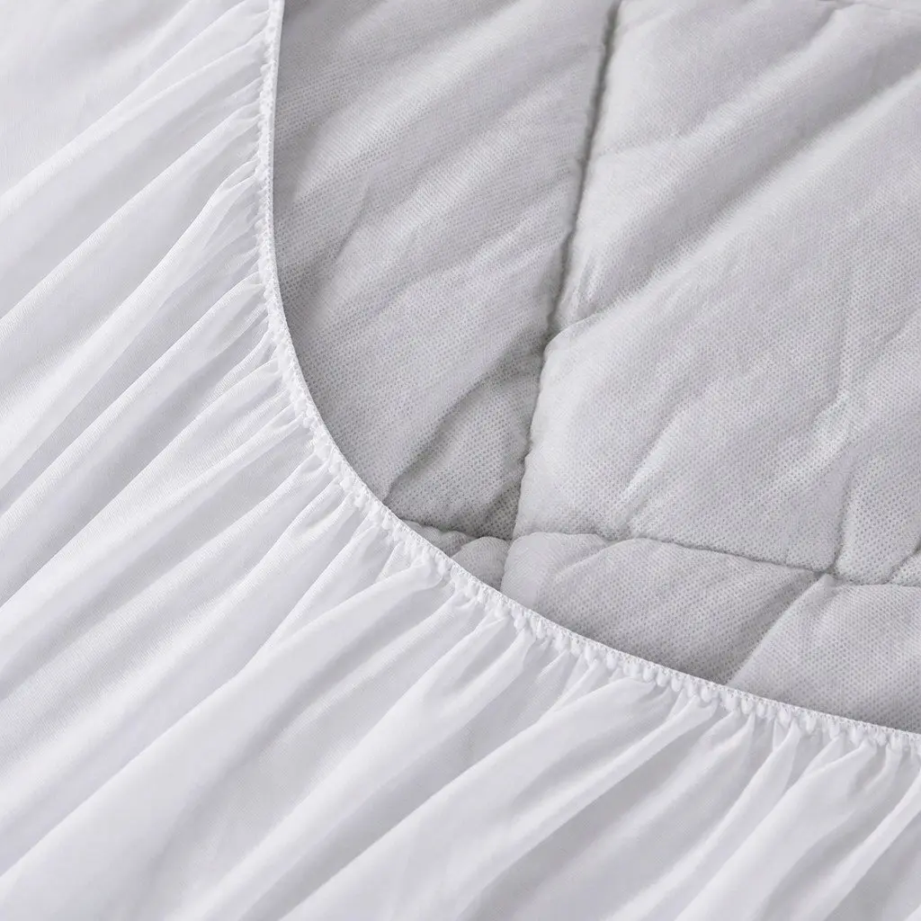 Bamboo Mattress Topper Queen Size Fitted Cooling White
