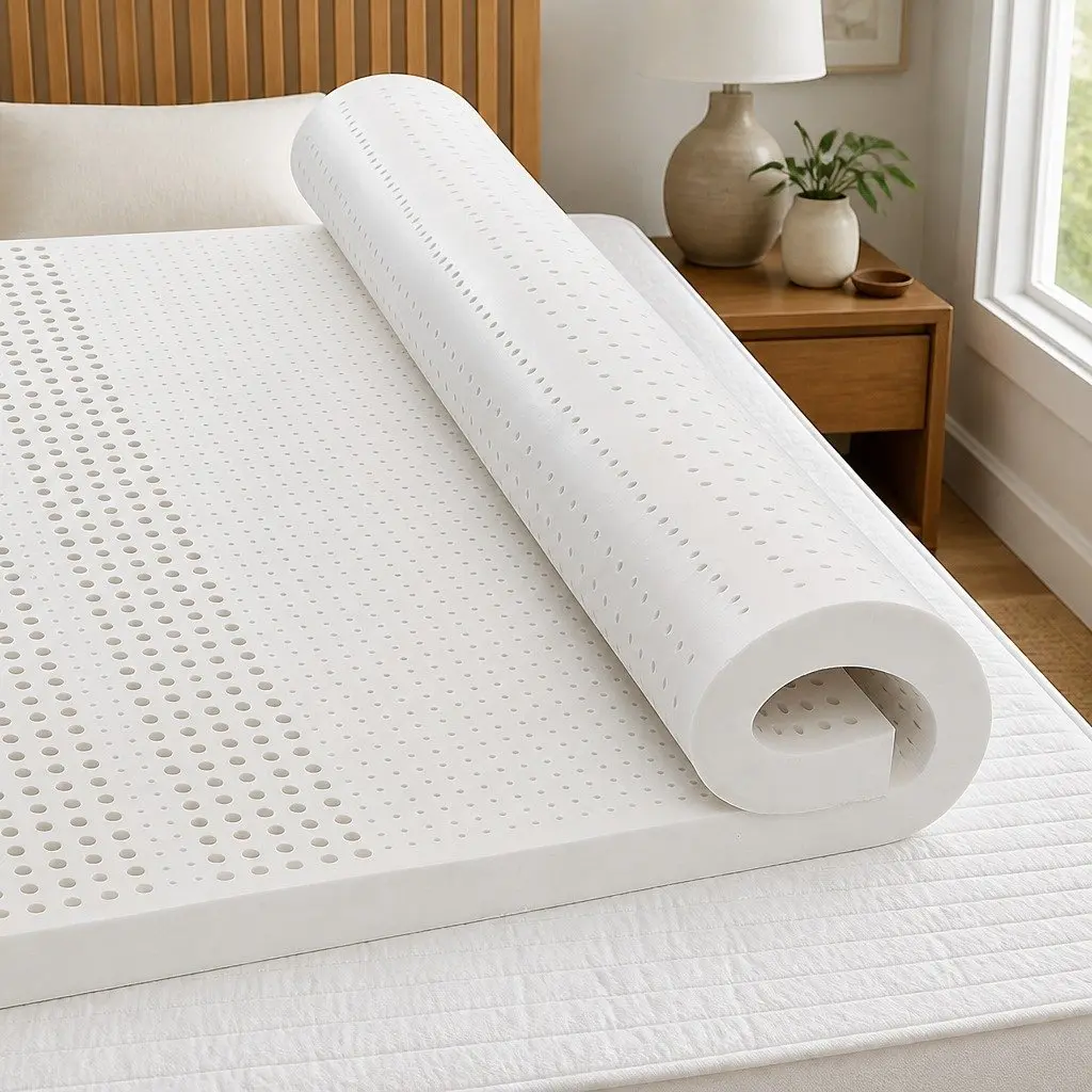 King Latex Mattress Topper 5cm Natural Dunlop Support Bed Pad Breathable