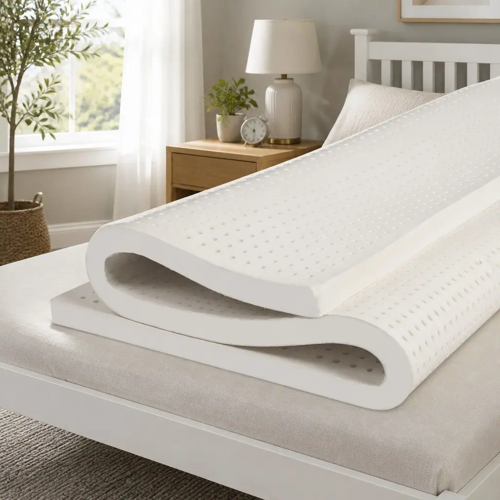 King Latex Mattress Topper 5cm Natural Dunlop Support Bed Pad Breathable