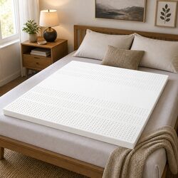 Premium 5cm Natural Latex Mattress Topper for Queen Bed